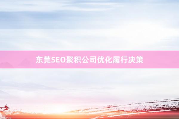 东莞SEO聚积公司优化履行决策