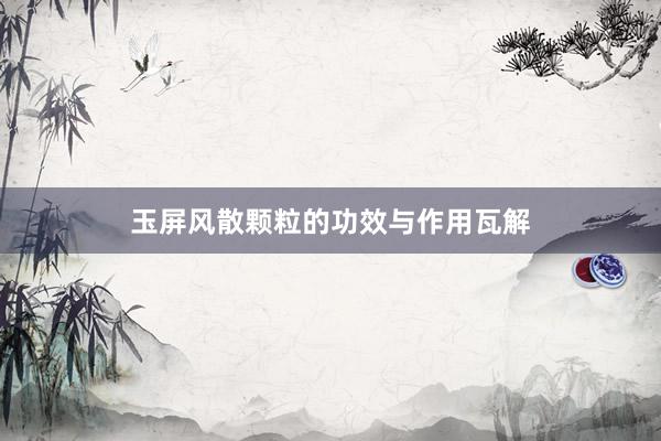 玉屏风散颗粒的功效与作用瓦解
